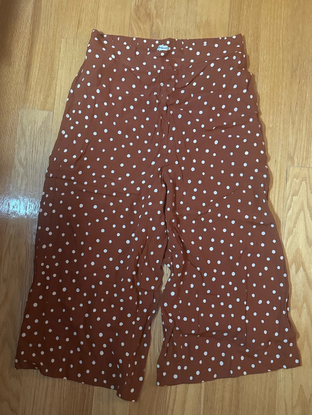 Madewell Rust Brown Polka Dot Wide-Leg Pants